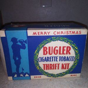 Merry Christmas Vintage Bugler Tobacco Thrift Kit With Original Box